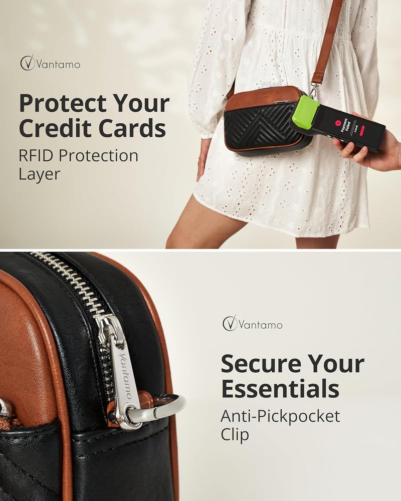 Vantamo Crossbody Bags For Women with Anti-Pickpocket Clip, Premium Purses for Women, Adjustable Strap Handbags & Gift Box - Image 5